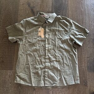 P J PAUL JONES  Linen Blend Shirt Sz 2X Short Sleeve Classic Beach  NWT
